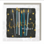 Candles and Gold Stars Birthday Card